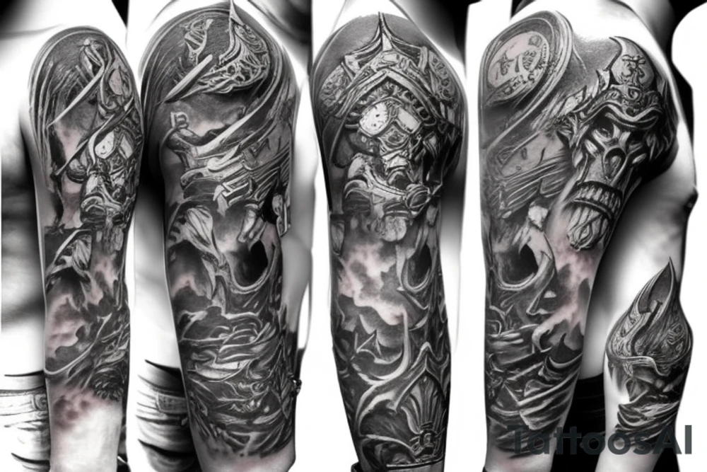Sleeve Warcraft lich king tattoo idea