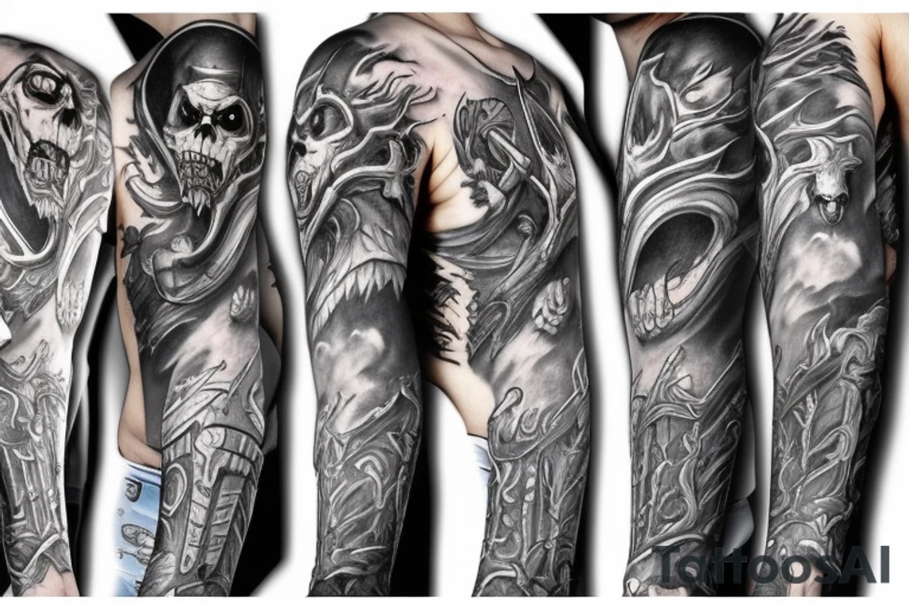 Sleeve Warcraft lich king tattoo idea