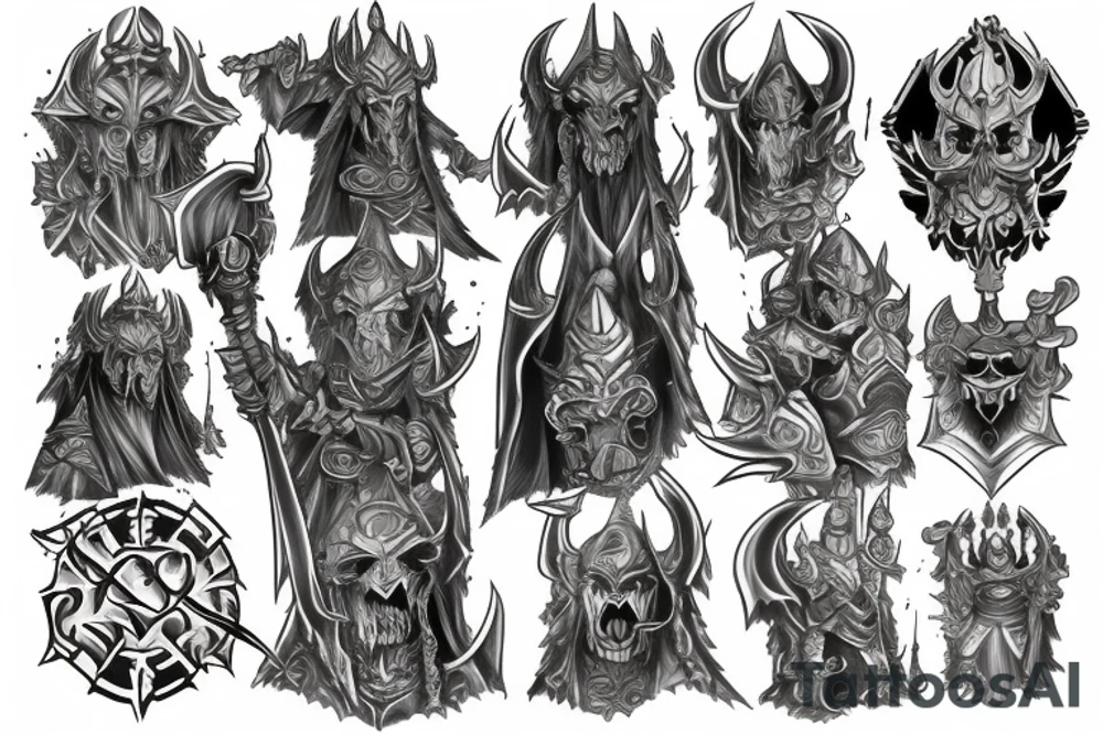 Sleeve Warcraft lich king tattoo idea