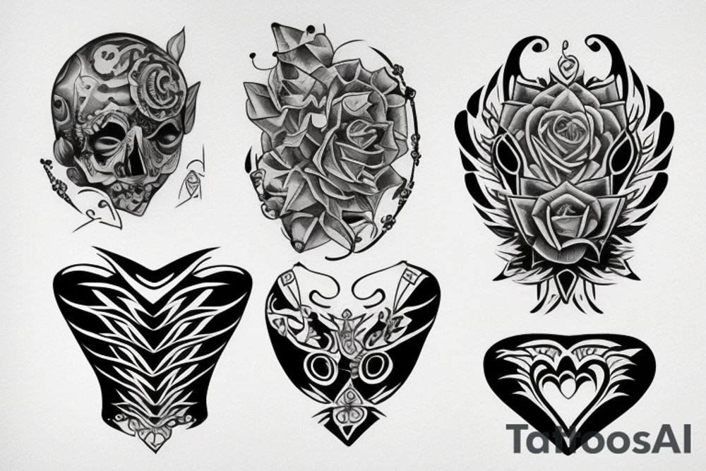 Tattoo starting on the neck and ending on the chest tattoo idea