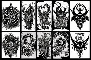 Full chest tattoo of satanic figures tattoo idea