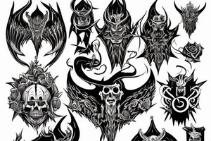 Full chest tattoo of satanic figure tattoo idea