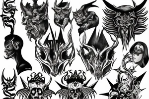 Full chest tattoo of satanic figure tattoo idea
