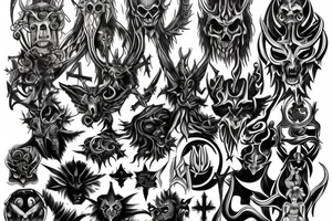 Full chest tattoo of satanic figure tattoo idea