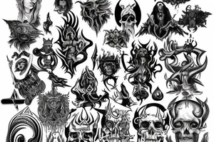 Full chest tattoo of satanic figure tattoo idea