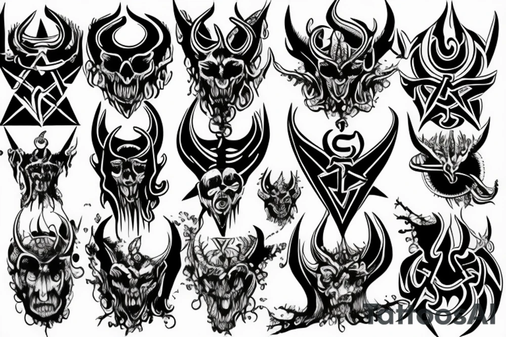 full chest satanic tattoo idea