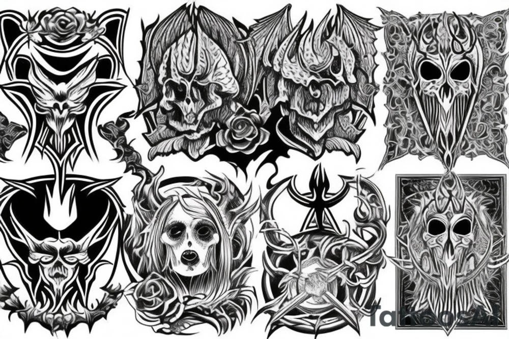 full chest satanic tattoo idea