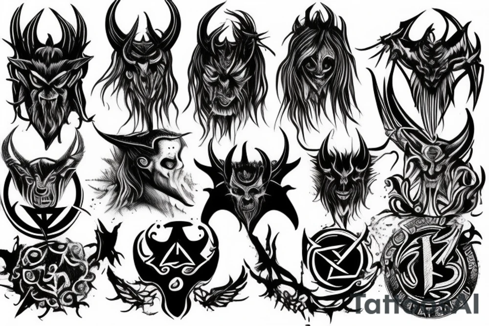 full chest satanic tattoo idea