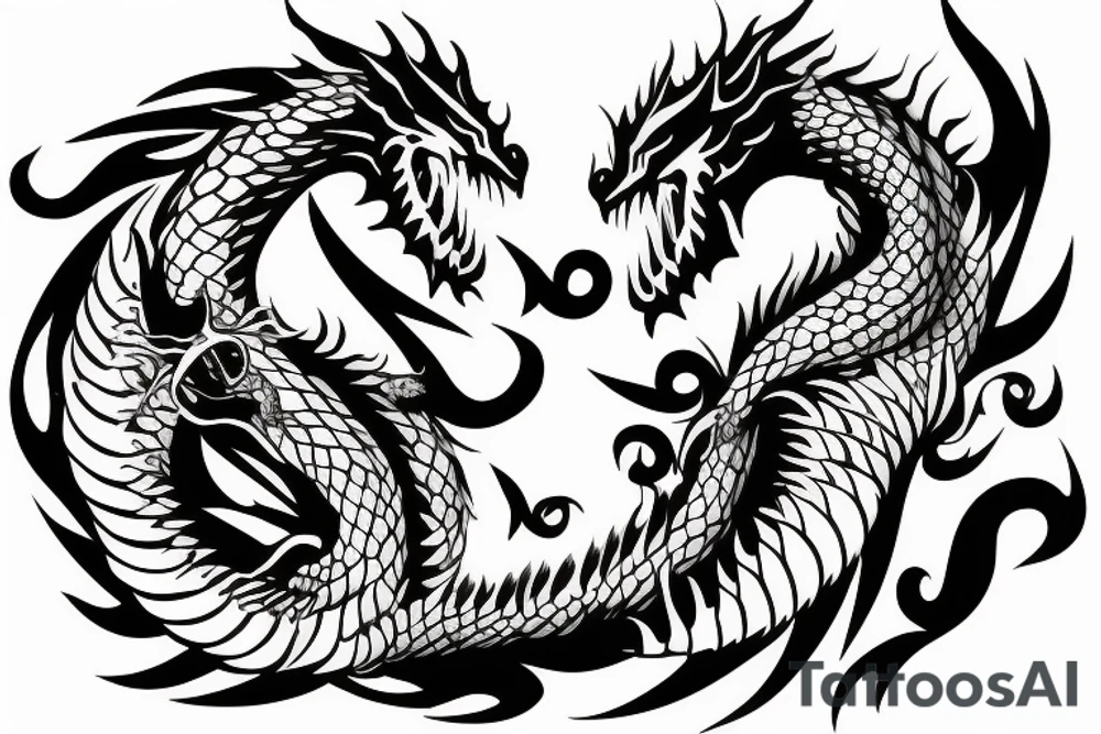 Two small dragon tails from shoulder to chest tattoo idea Two small dragon tails from shoulder to chest tattoo idea