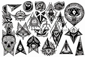 illuminati performing a ritual tattoo idea