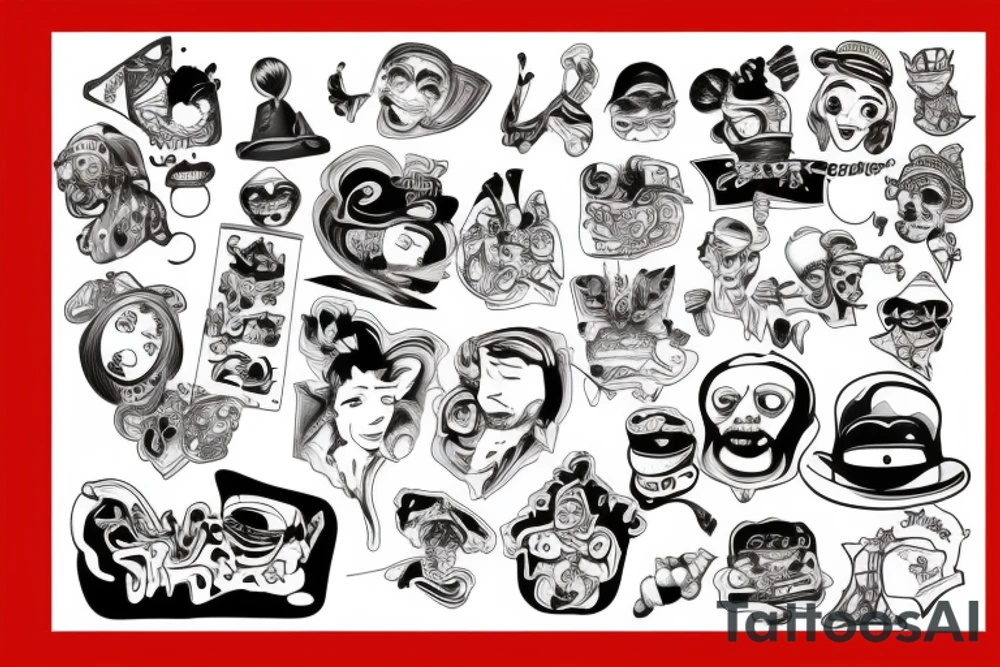 famous cartoons rolling a joint tattoo idea