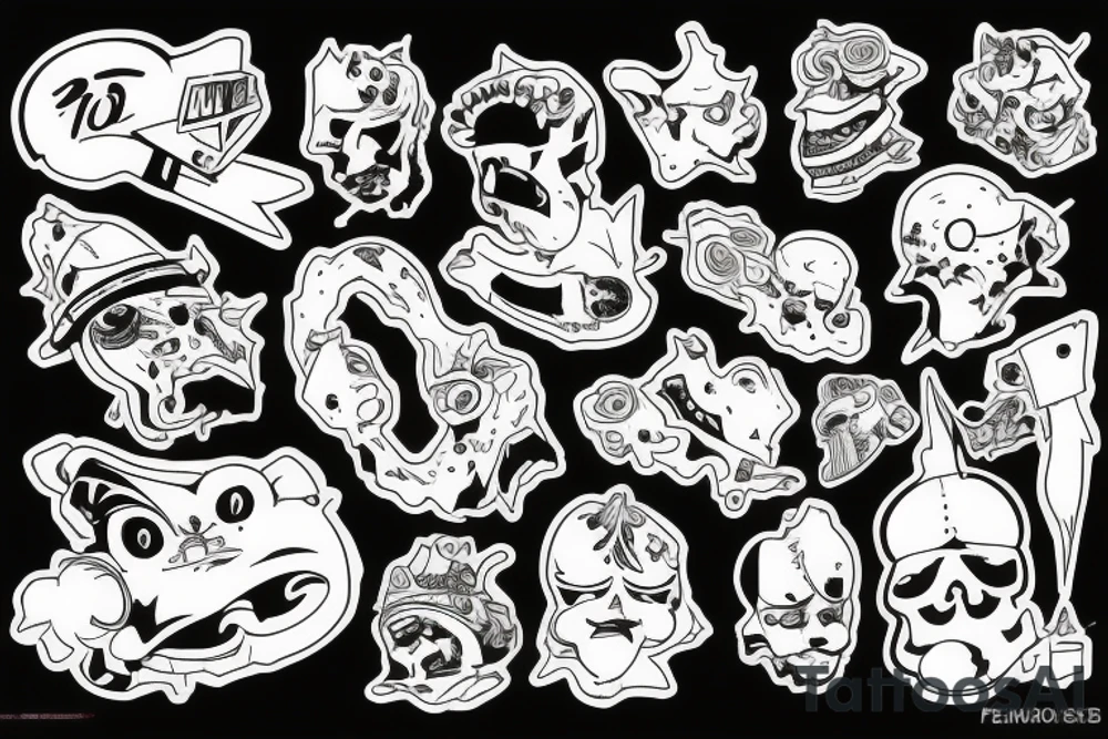 famous cartoons rolling a joint tattoo idea
