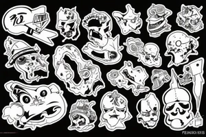 famous cartoons rolling a joint tattoo idea