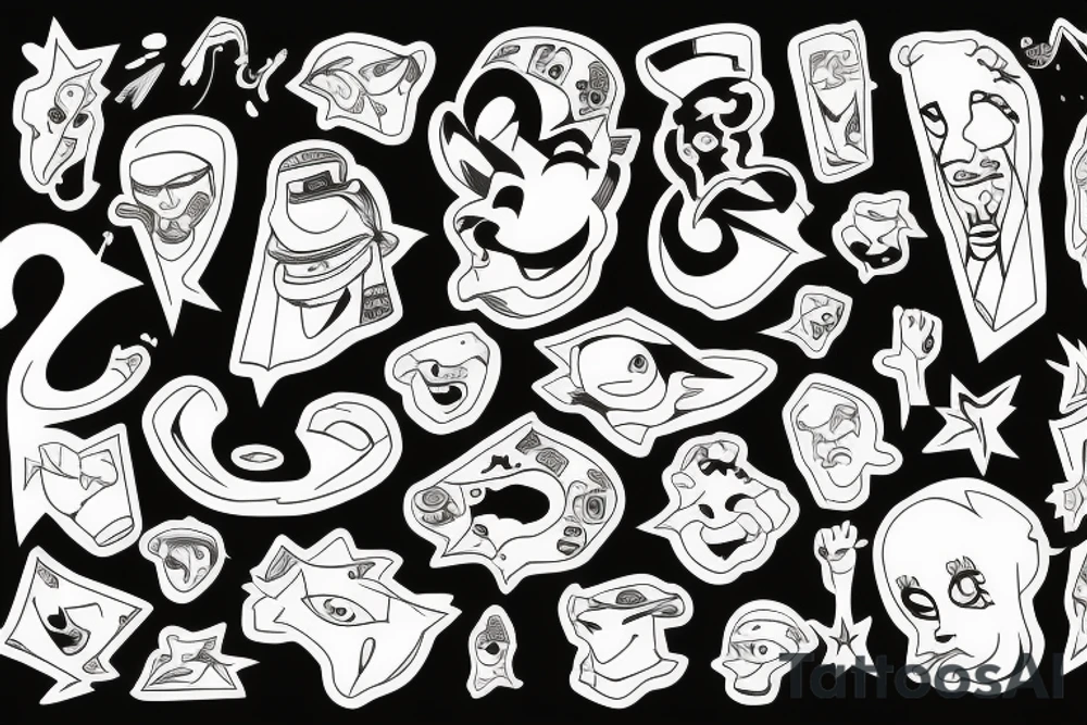 famous cartoons rolling a joint tattoo idea