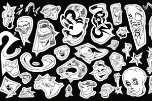 famous cartoons rolling a joint tattoo idea