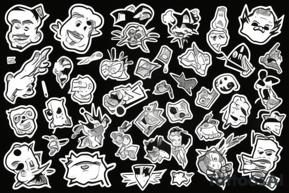 famous cartoons rolling a joint tattoo idea