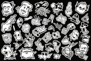 famous cartoons rolling a joint tattoo idea