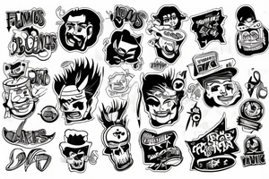 famous cartoons rolling a joint tattoo idea