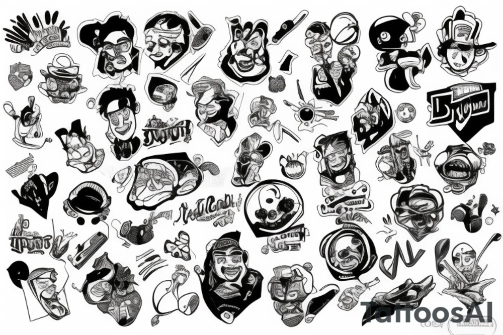 famous cartoons rolling a joint tattoo idea