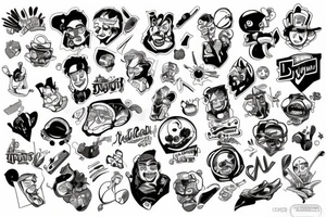 famous cartoons rolling a joint tattoo idea