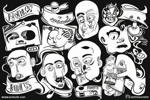 famous cartoons smoking a joint tattoo idea