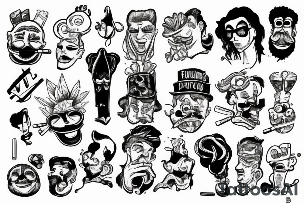 famous cartoons smoking a joint tattoo idea
