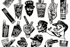 Frozen smoking a cigarrete tattoo idea