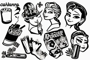 Frozen smoking a cigarrete tattoo idea