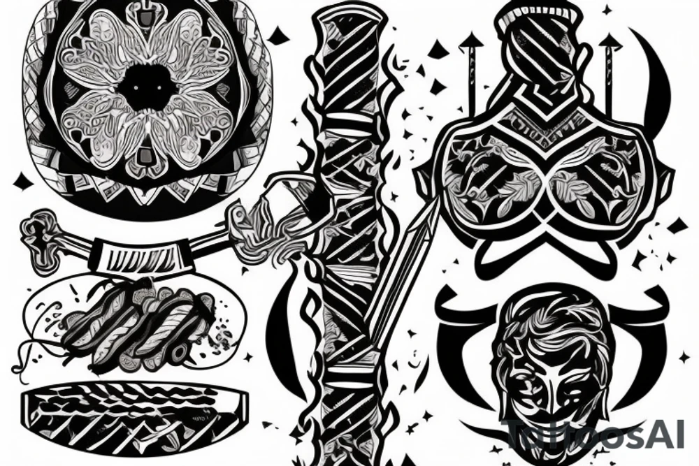 A Turkish slicing a kebab tattoo idea