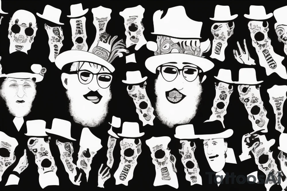 Hasidic Jewish man  trippy tattoo idea