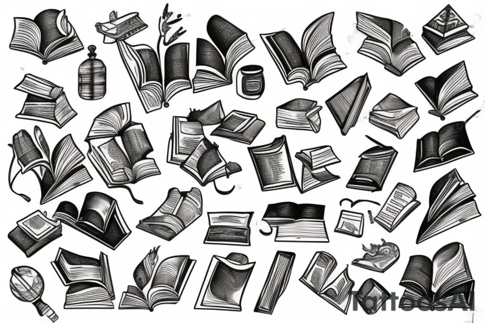 books nature science learning tattoo idea