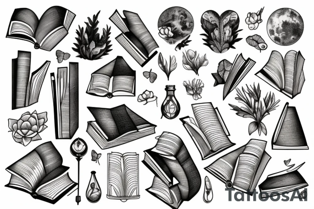 books nature science learning tattoo idea