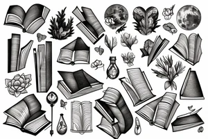 books nature science learning tattoo idea