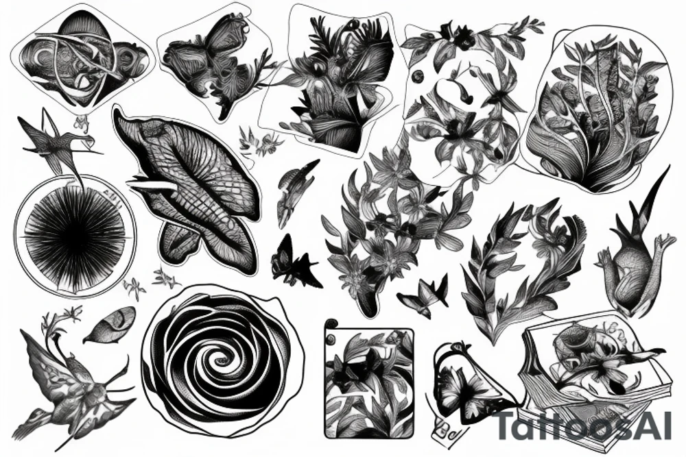 books nature science learning tattoo idea