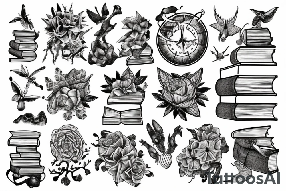 books nature science learning tattoo idea