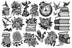 books nature science learning tattoo idea