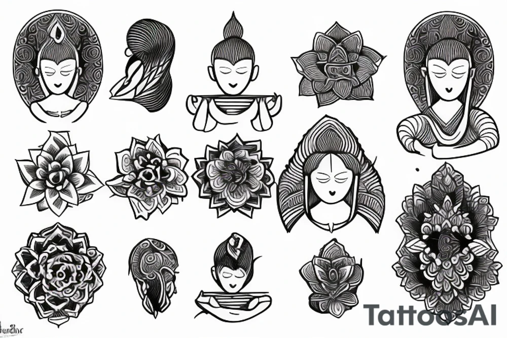 a person meditates tattoo idea