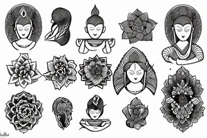 a person meditates tattoo idea