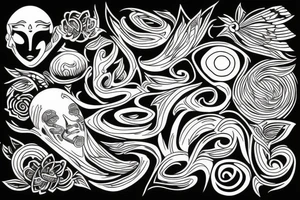 a person meditates tattoo idea