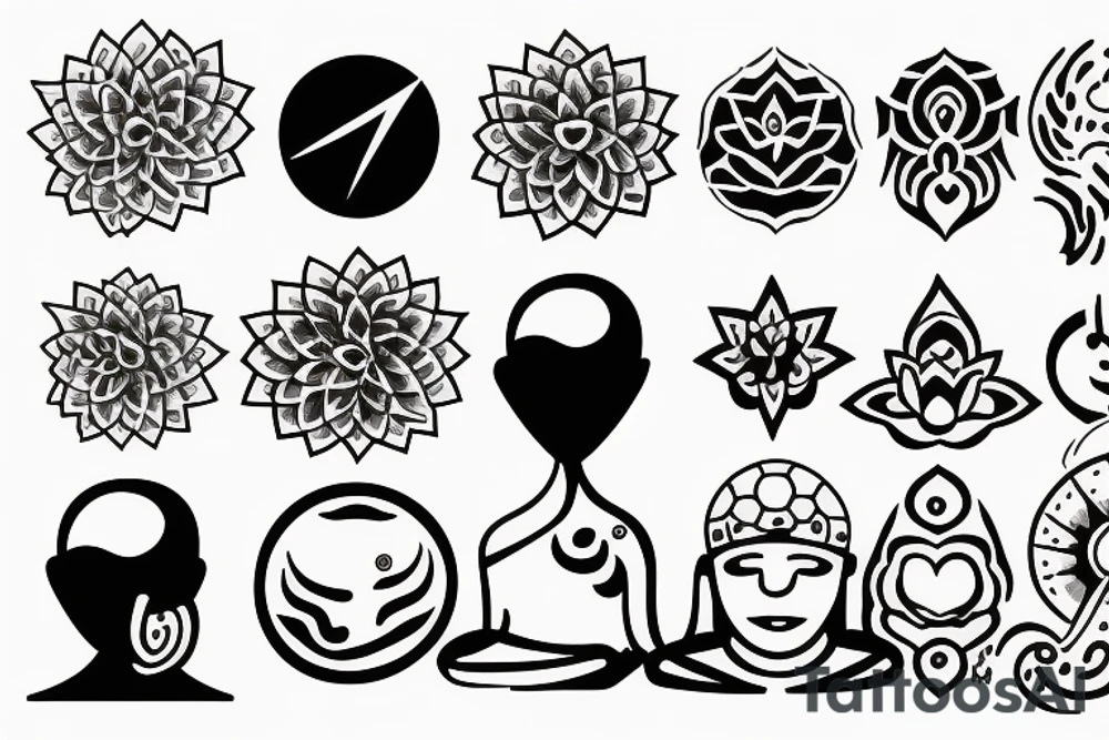 a person meditates tattoo idea