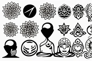 a person meditates tattoo idea