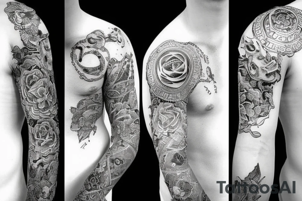 a person meditates tattoo idea