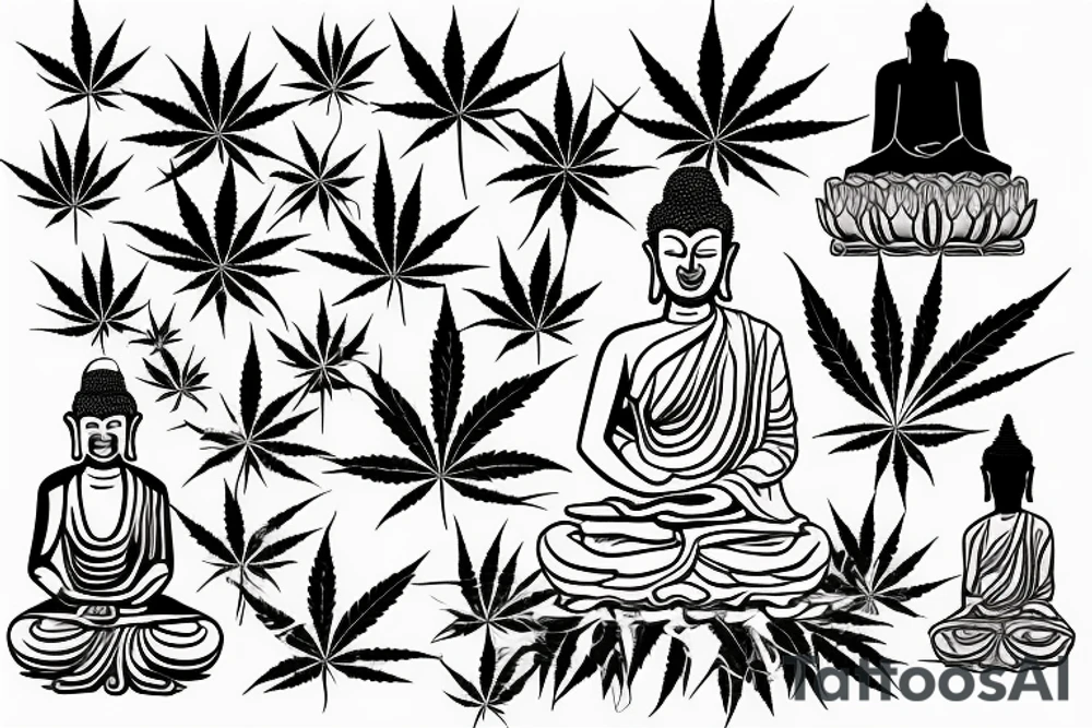 Buddha smokes weed tattoo idea