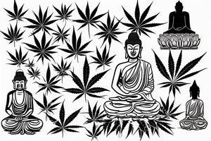 Buddha smokes weed tattoo idea