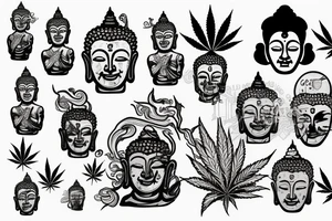 Buddha smokes weed tattoo idea