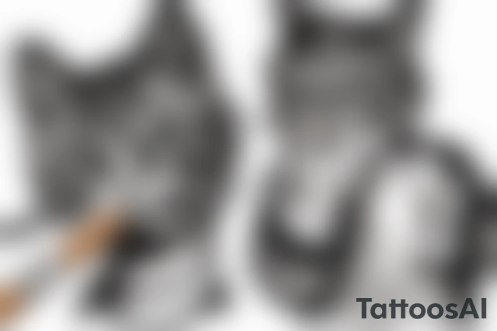 a cat with a cigarette in his mouth tattoo idea