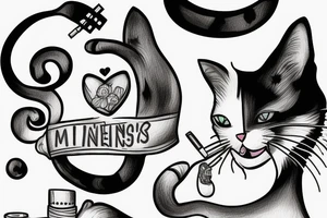 a cat with a cigarette in his mouth tattoo idea