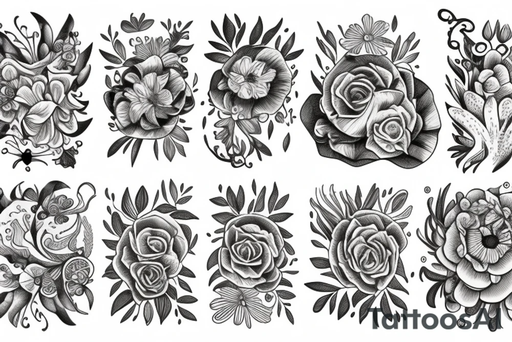 sea of flowers tattoo idea