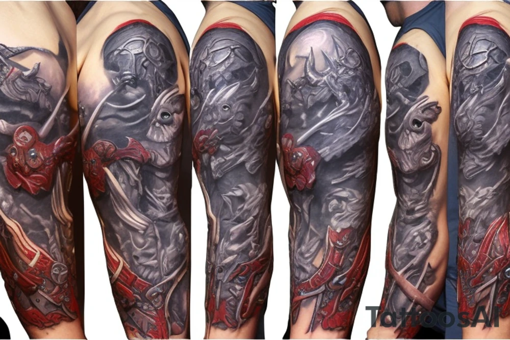 Warcraft horde symbols sleeve tattoo idea