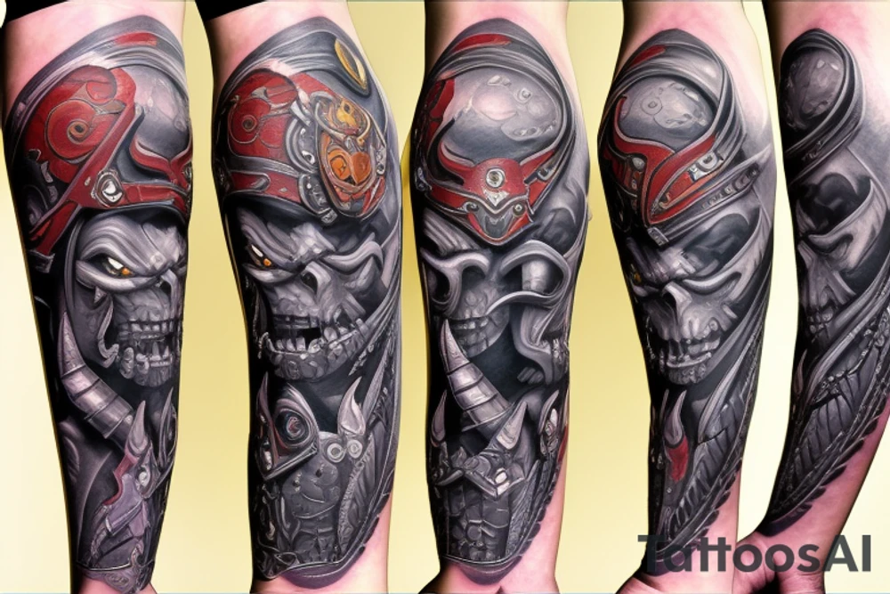 Warcraft horde symbols sleeve tattoo idea